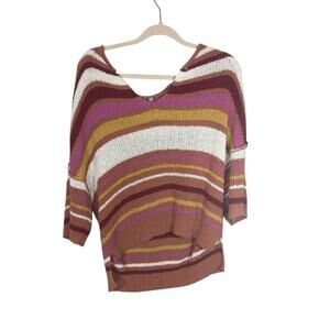 NWT Wonderly Aragon Medium Bohemian Western Color Block Sweater